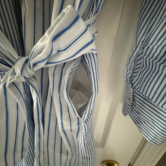 J crew classic fit cotton poplin shirt dress mixed stripe - Picture 4 of 9